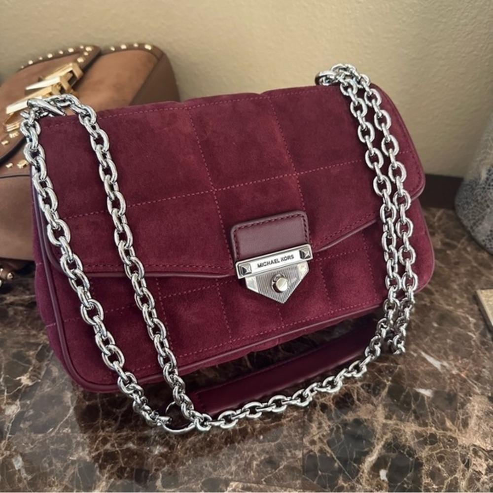 Michael kors SoHo Large Quilted Suede Shoulder Bag